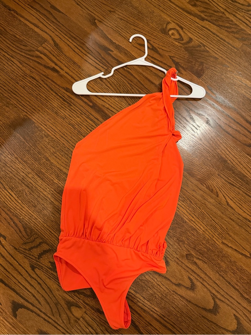 One-Shoulder Bright Orange Bodysuit